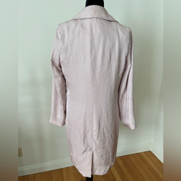 Express Elegant Women's Light Blush Pink Open Long Blazer Coat Size Medium - Picture 8 of 10